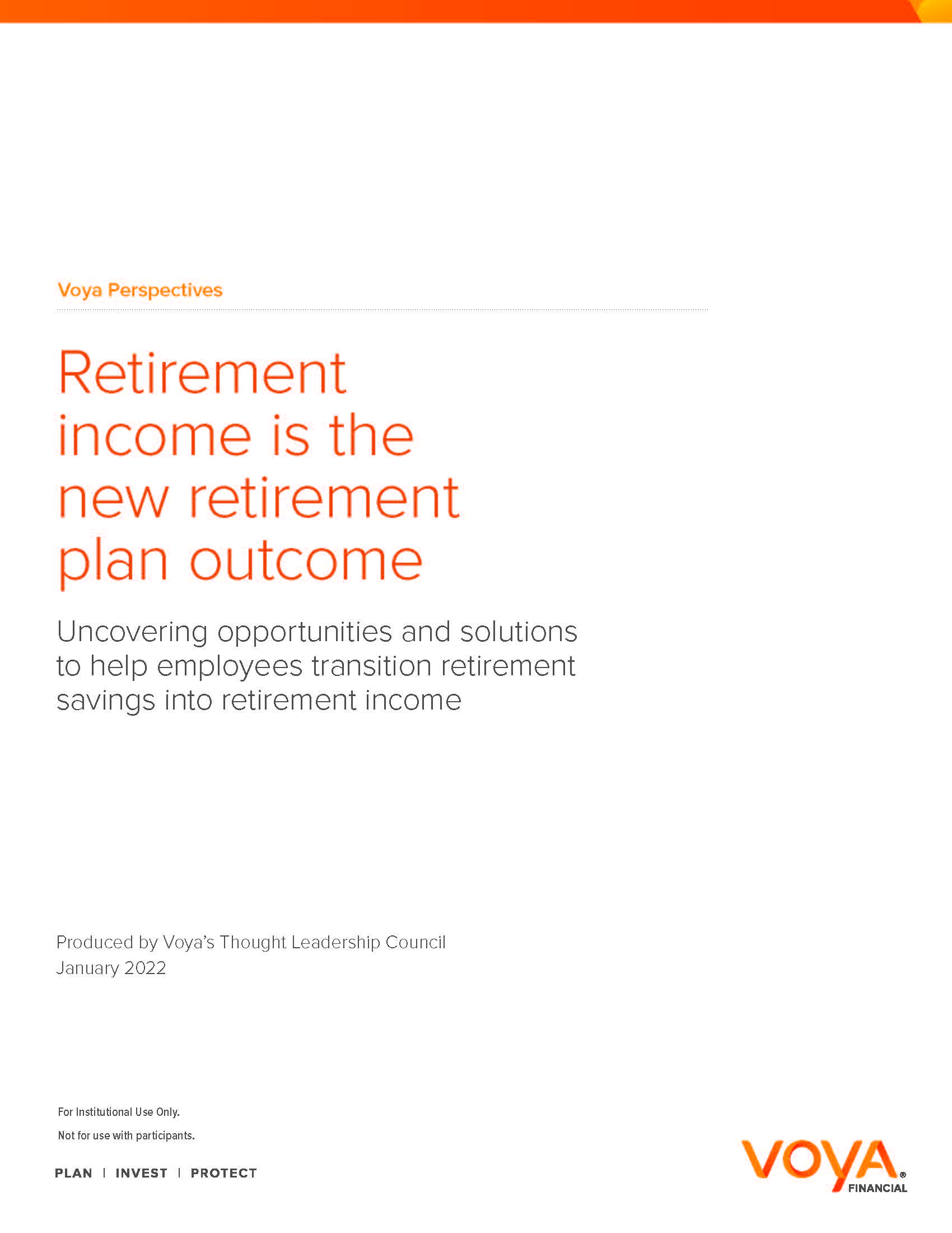 Voya Perspectives - Retirement Income Is The New Retirement Plan ...